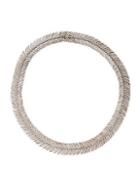 Arthur Marder Fine Jewelry Feather Silver & Diamond Collar Necklace