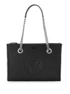 Valentino By Mario Valentino Floralie Logo Embroidered Leather Tote Bag