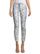7 For All Mankind High-rise Python Ankle Skinny Jeans