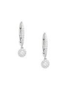 Diana M Jewels Bridal Diamond And 14k White Gold Hoop Earrings