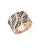 Effy White & Back Diamonds 14k Rose Gold Ring