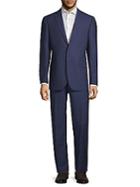 Saks Fifth Avenue Made In Italy Two-piece Wool Windowpane Check Suit