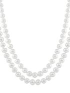 Masako Pearls 7-7.5mm White Pearl & 14k Yellow Gold Double Necklace