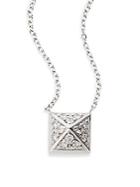 Kc Designs Diamond & 14k White Gold Pyramid Stud Pendant Necklace
