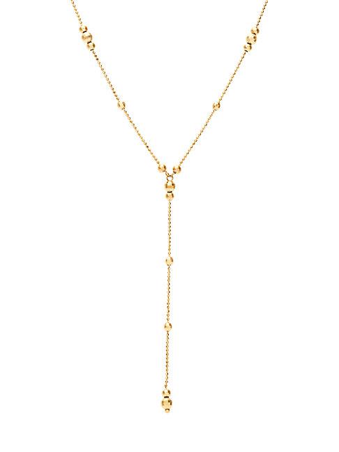 Saks Fifth Avenue 14k Yellow Gold Beaded Lariat Necklace