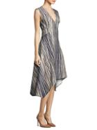 Donna Karan Striped High-low Dress