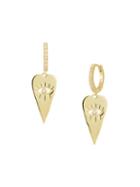 Chloe & Madison 14k Gold Vermeil & Cubic Zirconia Evil Eye Heart Huggie Earrings