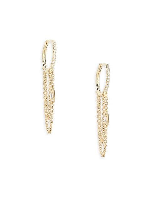 Saks Fifth Avenue Diamond And 14k Yellow Gold Dangle Earrings