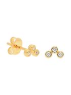 Nephora 14k Yellow Gold Diamond Bezel Stud Earrings