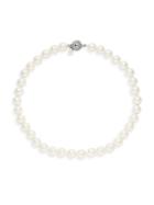 Kenneth Jay Lane Faux Pearl & Crystal Collar Necklace