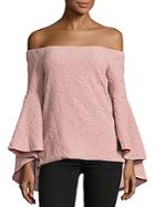 Romeo & Juliet Couture Ruffled Sleeve Textured Top