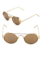 Linda Farrow 51mm Oval Aviator Sunglasses