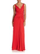 Vera Wang Pleated Jersey Gown