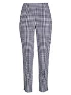 St. John Tapered Stretch Gingham Pants