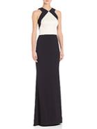 St. John Colorblock High-low Gown