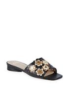 Zac Zac Posen Nicole Floral Perforated Leather Slides