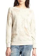 Iro Jeans Chiffon-paneled Burnout Sweatshirt
