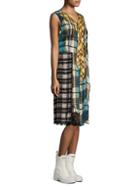 Marc Jacobs Plaid Pleated Front Panel Dress