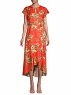 Ava & Aiden Floral-print Belted Midi Dress