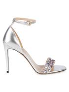 Valentino Garavani Glam Tile Metallic Leather Ankle-strap Sandals