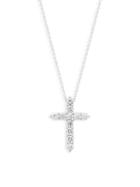 Diana M Jewels 14k White Gold & Diamond Cross Pendant Necklace