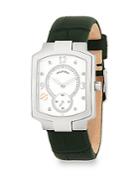 Philip Stein Classic Diamond And Leather Strap Watch
