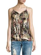 Haute Hippie Pintuck Printed Camisole