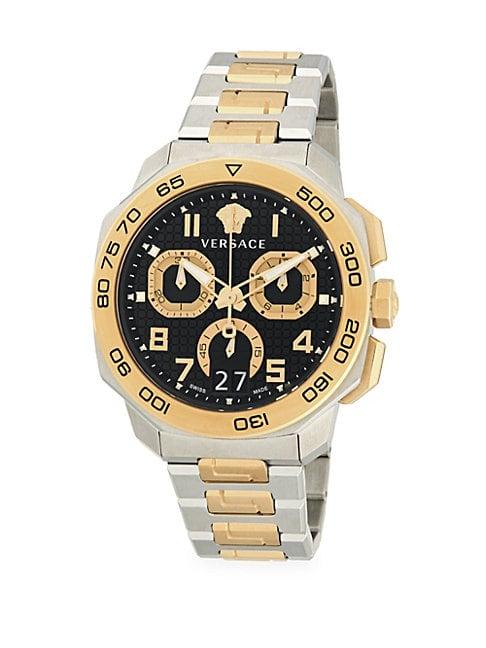 Versace Two-tone Stainless Steel Bracelet Chronograph Watch