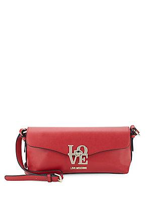 Love Moschino Love-lock Signature Faux Leather Shoulder Bag