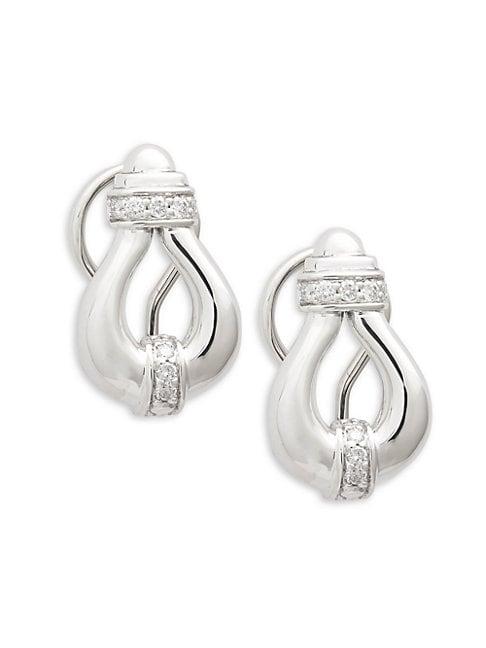 Lagos Derby Sterling Silver & Diamond Clip Earrings