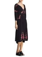 Free People Day Glow Embroidered Midi Dress