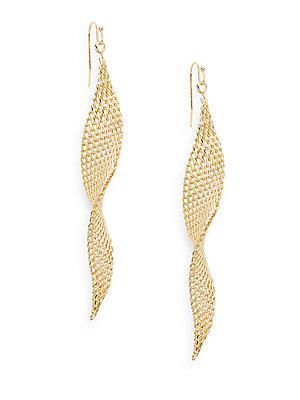 Saks Fifth Avenue Mesh Wave Earrings/gold