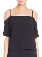 T By Alexander Wang Poly Crepe Off-the Shoulder Top