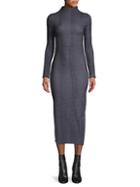 French Connection Textured Highneck Cotton-blend Dress