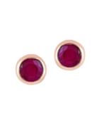 Effy Amore Ruby And 14k Rose Gold Stud Earrings