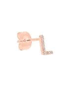 Nephora 14k Rose Gold Single Initial L Diamond Stud Earring