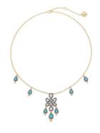Freida Rothman Turquoise & 14k Yellow Gold Vermeil Love Knot Drops Necklace