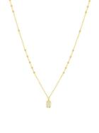 Saks Fifth Avenue 14k Yellow Gold & Diamond Double Dog Tag Beaded Chain Necklace
