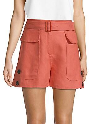 Valentino Belted Linen Shorts