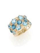 Effy Diamond & Blue Topaz 14k Yellow Gold Ring