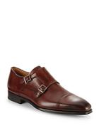 Saks Fifth Avenue By Magnanni Double Monk Strap Leather Shoes