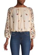 Free People Embroidered Long-sleeve Blouse
