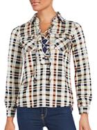 Cirana Tie-up Plaid Shirt