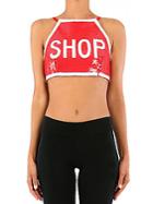 Moschino Sequined Shop Sign Crop Top