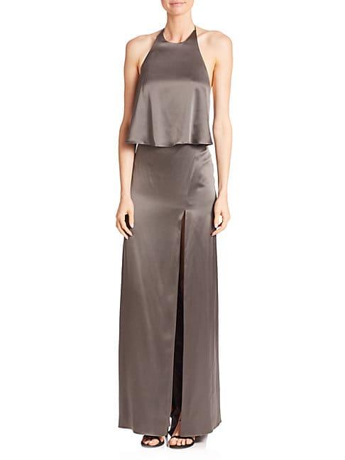 Halston Heritage Open Back Popover Gown