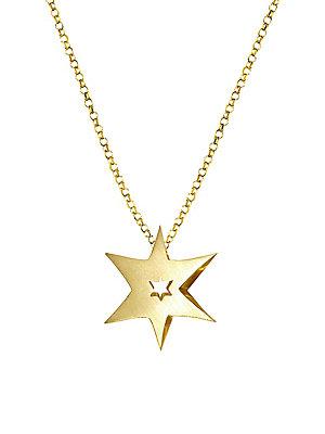 Alex Woo 14k Yellow Gold And Diamond Star Pendant Necklace