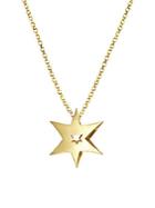 Alex Woo 14k Yellow Gold And Diamond Star Pendant Necklace