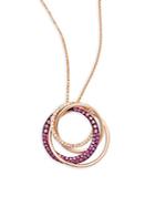 Effy Ruby Diamond & 14k Rose Gold Pendant Necklace
