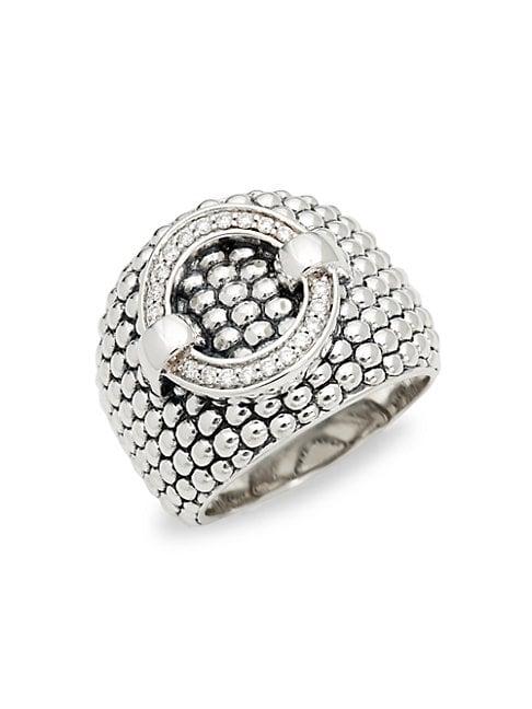 Lagos Enso Sterling Silver & Diamond Ring