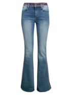 Driftwood Embroidered-waist Flare Jeans